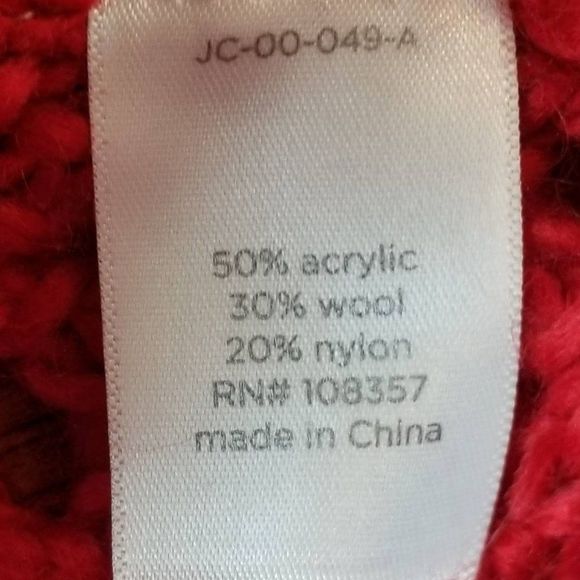 JCP Hi Low Red Open Weave Sweater Size Petite Large - Picture 5 of 7